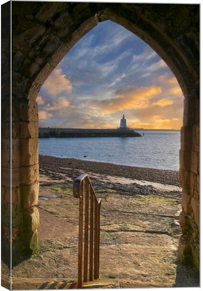 Hartlepool Pier and Lighthouse from Sandwell Gate Canvas Print by Martyn Arnold