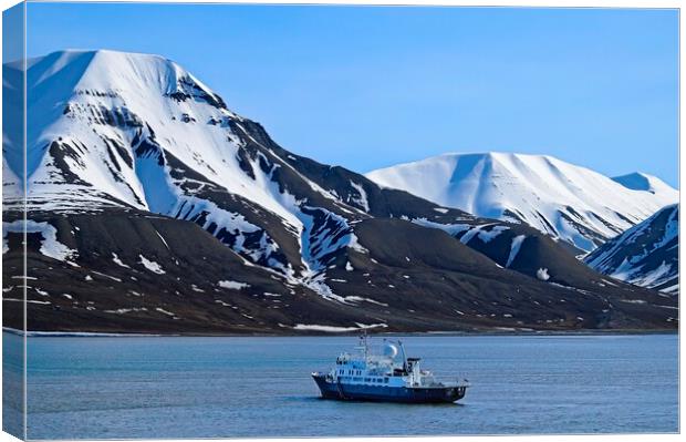 Arctic Mountains on Spitsbergen Island in Svalbard Canvas Print by Martyn Arnold