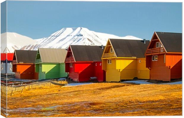 Colourful Houses in Longyearbyen, Arctic Svalbard Canvas Print by Martyn Arnold