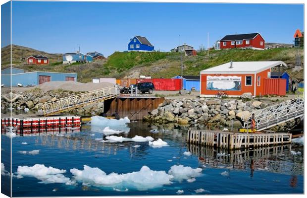 Iceflows at The Jetty, Narsaq Greenland Canvas Print by Martyn Arnold