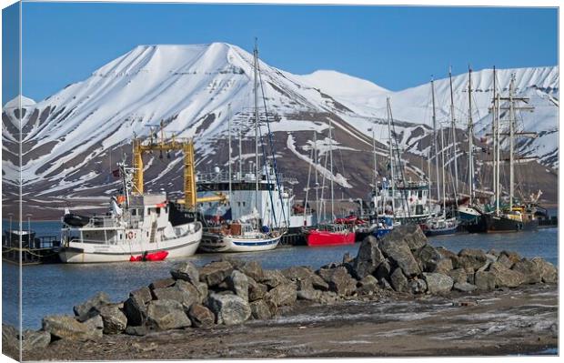 Longyearbyen Harbour, Arctic Svalbard Canvas Print by Martyn Arnold
