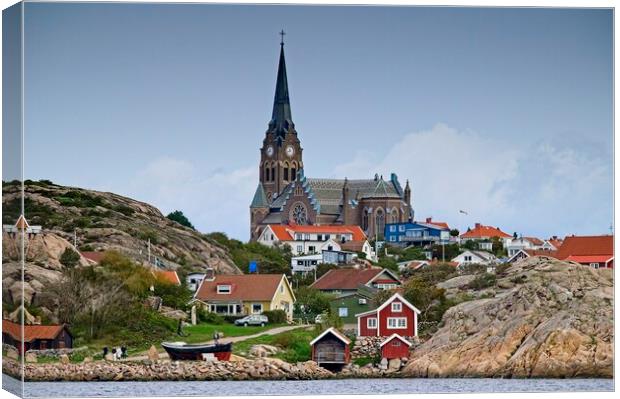 Lysekil Town and Church, Sweden Canvas Print by Martyn Arnold