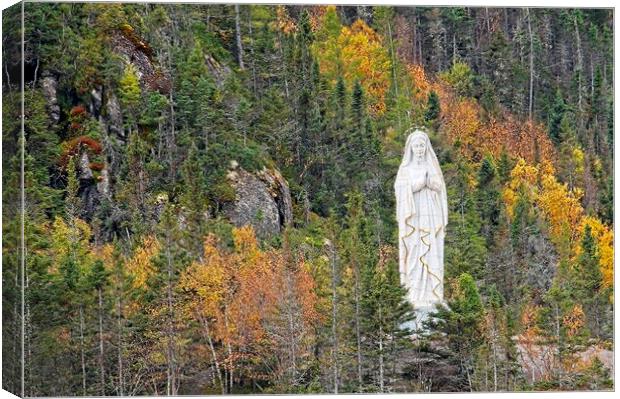 Statue of Our Lady of Saguenay Quebec Canada Canvas Print by Martyn Arnold