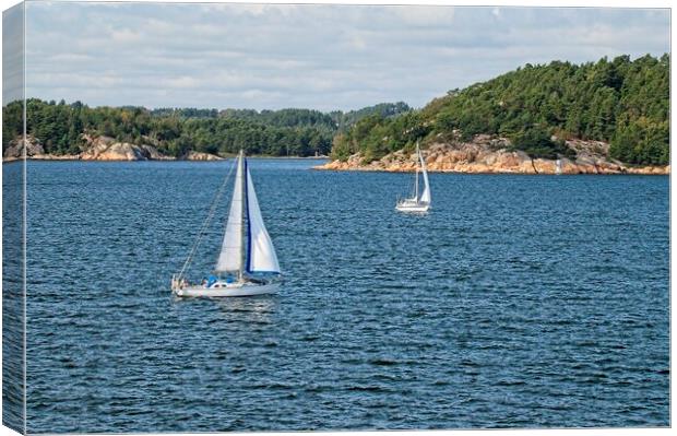 Sailing the Swedish Fjords Canvas Print by Martyn Arnold