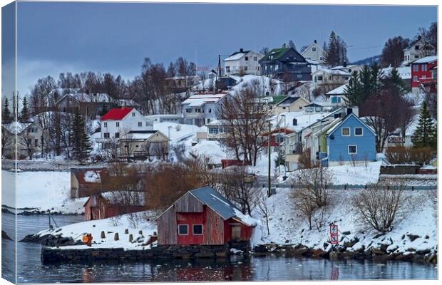 Finnsnes Town Northern Norway Canvas Print by Martyn Arnold