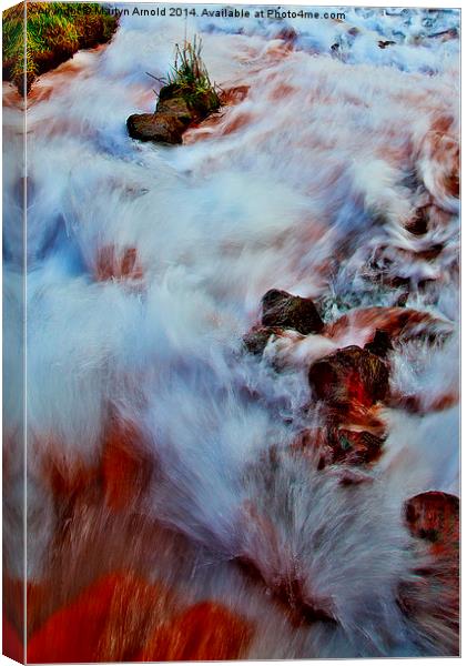 Rushing Water on the River Wear Canvas Print by Martyn Arnold