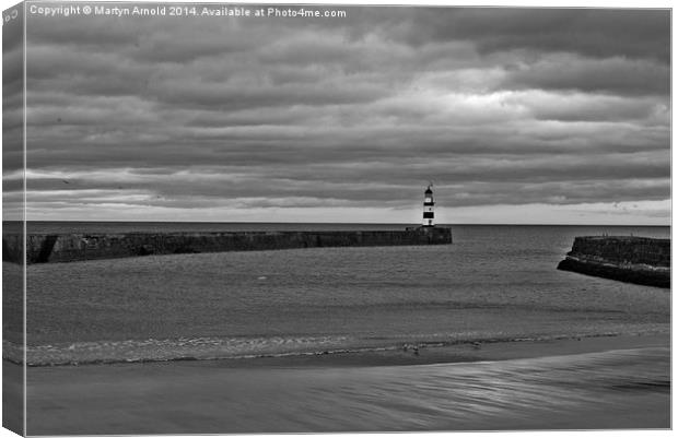 Lighthouse Seaham Harbour County Durham Canvas Print by Martyn Arnold