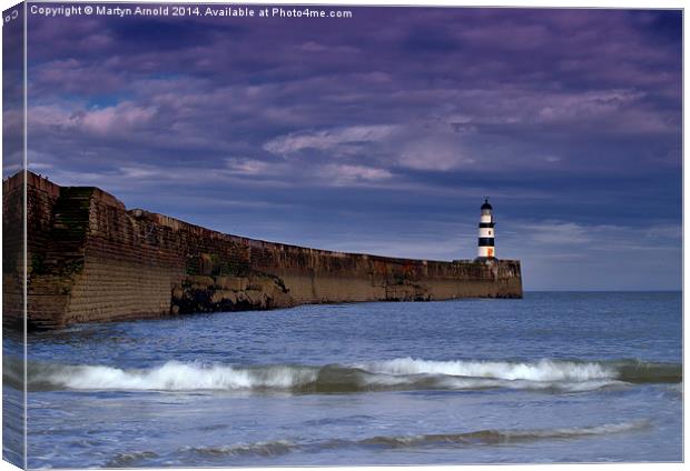 Seaham Lighthouse County Durham Canvas Print by Martyn Arnold