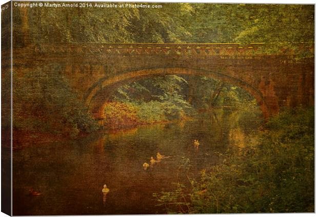 Bridge over the Stream Canvas Print by Martyn Arnold