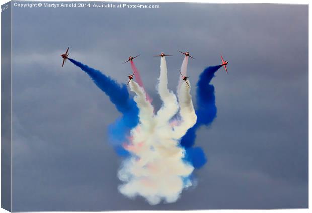  Vapour Trails - The Red Arrows Canvas Print by Martyn Arnold