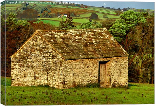  Northumberland Stone Barn Canvas Print by Martyn Arnold