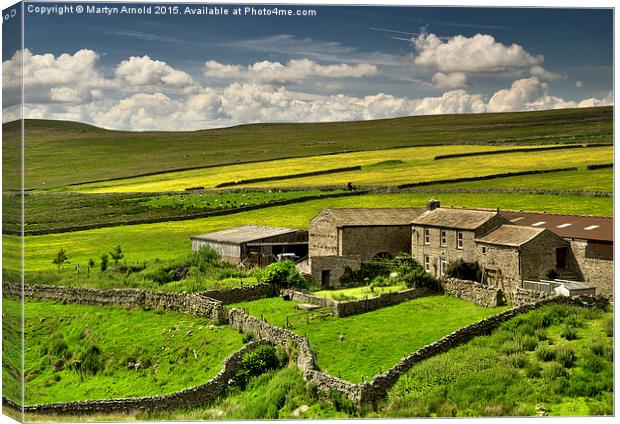Rustic Charm A Traditional Yorkshire Dales Farm in Canvas Print by Martyn Arnold