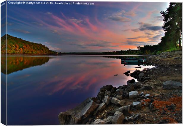 Evening sky at Tunstall Reservoir County Durham Canvas Print by Martyn Arnold