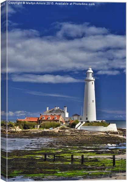  St. Mary's Lighthouse  Whitley Bay - Portrait Canvas Print by Martyn Arnold