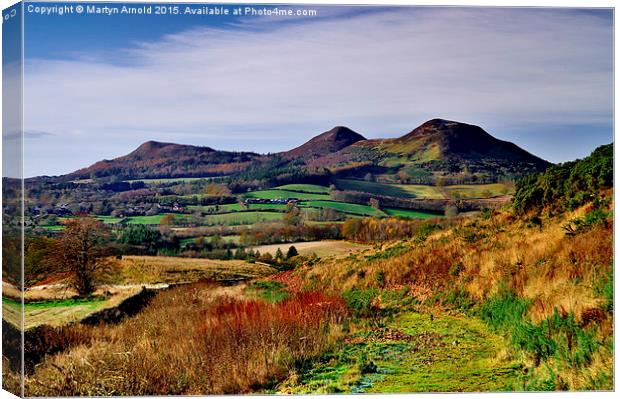  Eildon Hills from Scott's View, Melrose Scottish  Canvas Print by Martyn Arnold