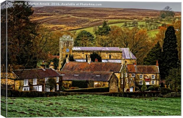 Lastingham Church and Village Yorkshire Canvas Print by Martyn Arnold
