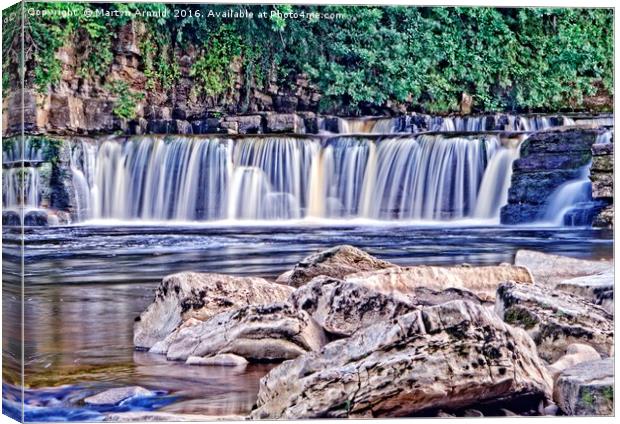 River Swale Waterfall at Richmond, Yorkshire Canvas Print by Martyn Arnold