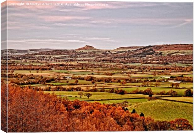 Roseberry Topping and Yorkshire Landscape Canvas Print by Martyn Arnold