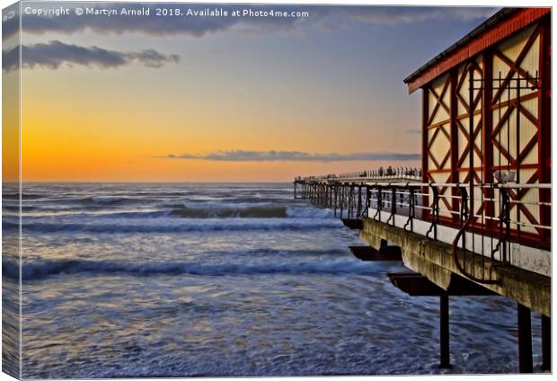 AfterSummer Solstice Sunset at Saltburn by the Sea Canvas Print by Martyn Arnold
