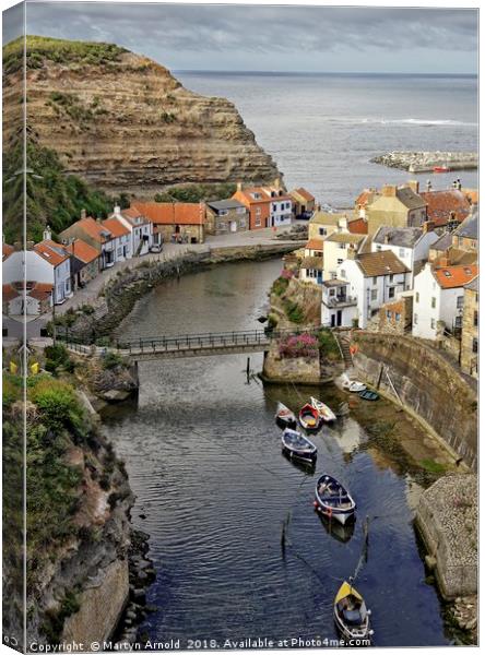 Staithes fishing village, Yorkshire Coast Canvas Print by Martyn Arnold