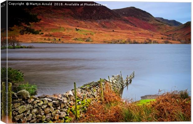Crummock Water Autumn Evening Canvas Print by Martyn Arnold