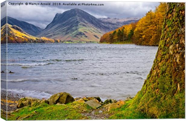 Autumn at Buttermere in the Lake District Canvas Print by Martyn Arnold