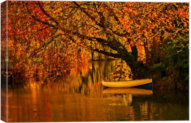 Peaceful Backwater in Stamford, Lincolnshire Canvas Print by Martyn Arnold