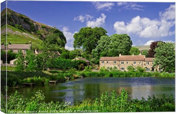 Kilnsey Village and Crag Wharfdale Canvas Print by Martyn Arnold