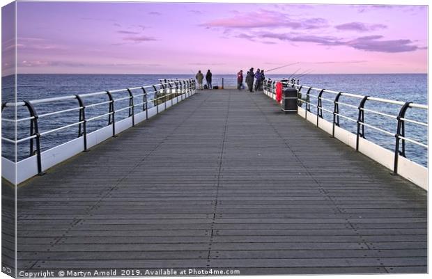 Evening Fishing at Saltburn Canvas Print by Martyn Arnold