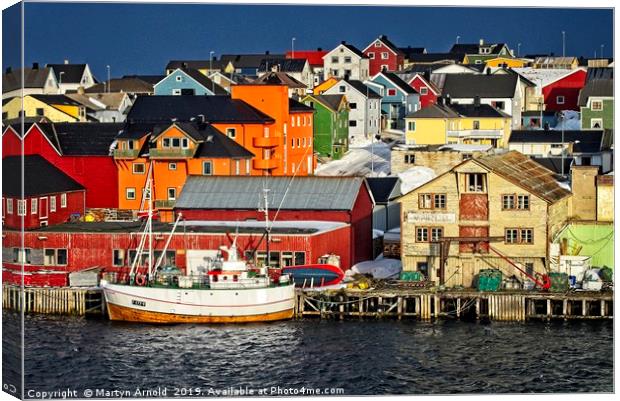 Colourful Vardo in Norway Canvas Print by Martyn Arnold