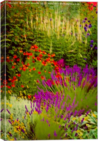 Artistic Summer Flower Border Canvas Print by Martyn Arnold