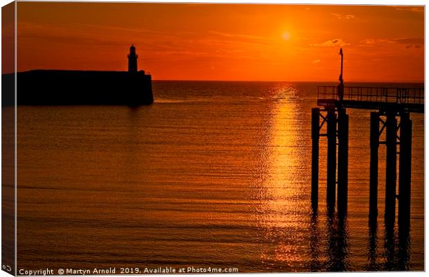 Maryport Sunset Canvas Print by Martyn Arnold