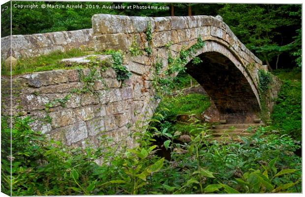 17c Beggar's Bridge Glaisdale, North York Moors Canvas Print by Martyn Arnold