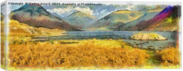 Wastwater Lake District digital art panorama Canvas Print by Martyn Arnold