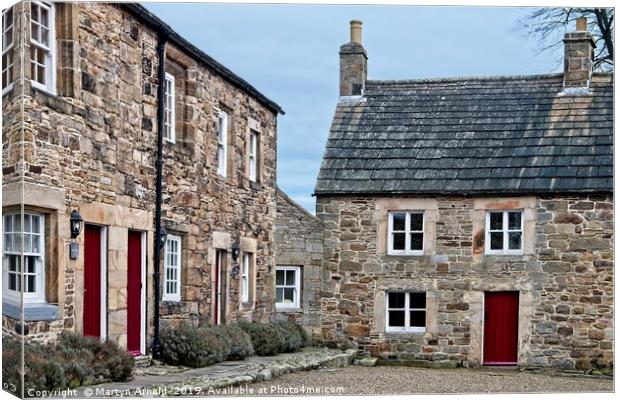Stone Cottages - Blanchland Northumberland Canvas Print by Martyn Arnold