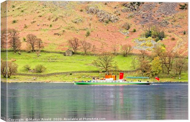 Steaming around Ullswater Canvas Print by Martyn Arnold