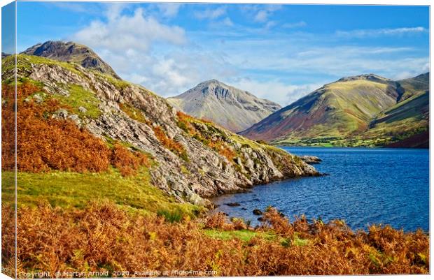 Great Gable from the shores of Wastwater  Canvas Print by Martyn Arnold
