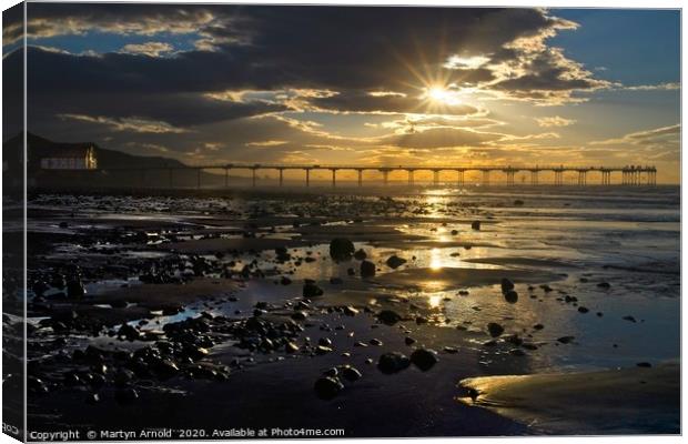 Saltburn Sunset Canvas Print by Martyn Arnold