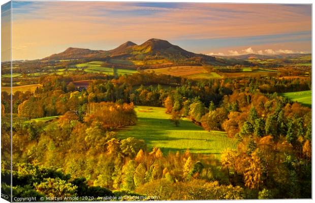 Eildon Hills from Scott's View, Scottish Borders Canvas Print by Martyn Arnold