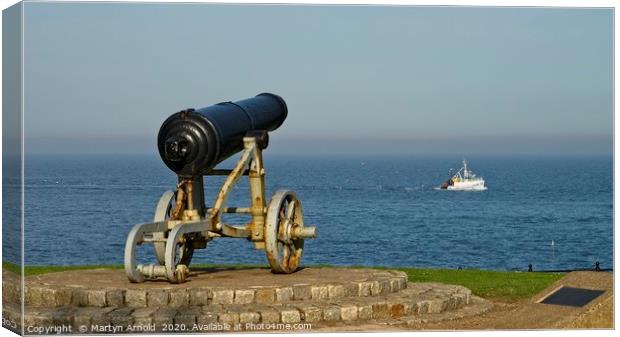 Crimea War Cannon on Hartlepool Headland Canvas Print by Martyn Arnold