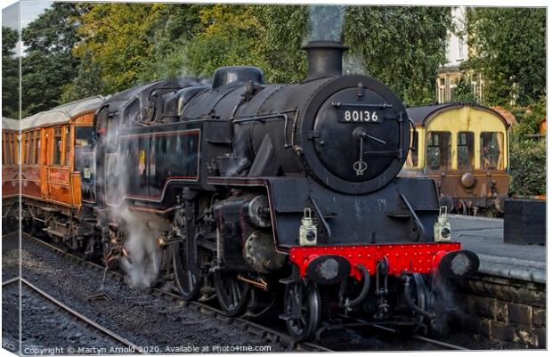 Steam Train at Grosmont Station North York Moors R Canvas Print by Martyn Arnold