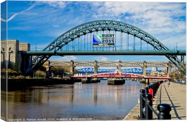 Newcastle Upon Tyne Bridges and Quayside Canvas Print by Martyn Arnold