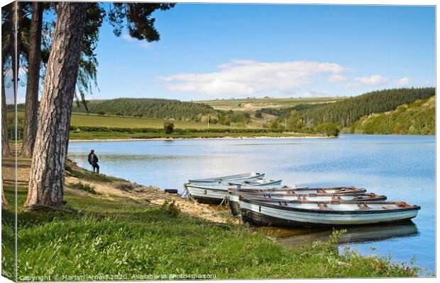 A Peaceful Evening's Fishing at Tunstall Reservoir Canvas Print by Martyn Arnold