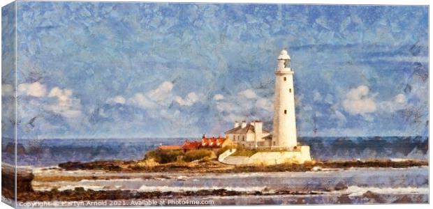 St. Mary's Lighthouse, Whitley Bay Canvas Print by Martyn Arnold