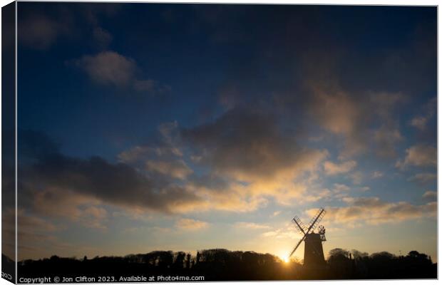 Sunrise at Cley Canvas Print by Jon Clifton