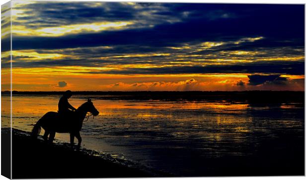 The Sunset Rider Canvas Print by Jon Clifton