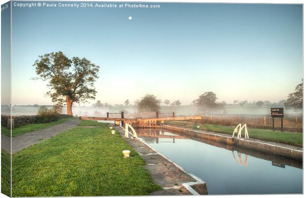 Dawn on the Leeds & Liverpool Canal Canvas Print by Paula Connelly