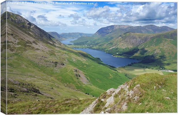 Buttermere and Crummock Water Canvas Print by Paula Connelly