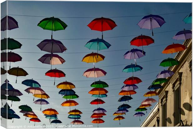 Umbrella Street Hythe Kent  Canvas Print by Antoinette B