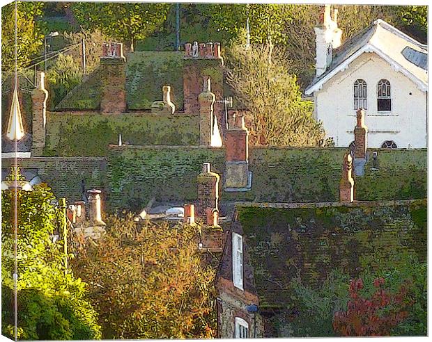 Roof Tops & Chimney Pots Canvas Print by Antoinette B